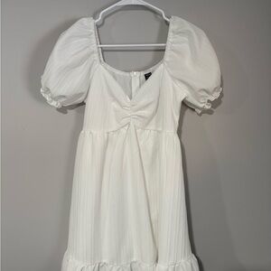 SHEIN White Puff Sleeve Dress Sz S Small
